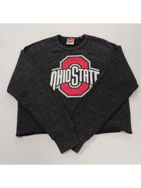 Homage Ohio State RN#122964 Women's Black Cropped Pullover Sweatshirt Size Small